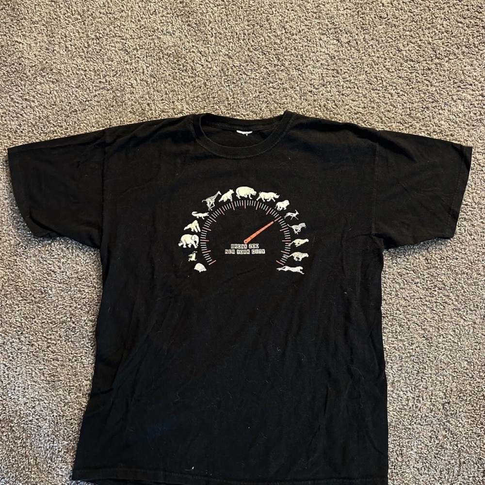 Black Graphic T-Shirt with Animal Design